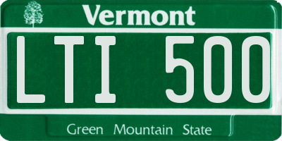 VT license plate LTI500