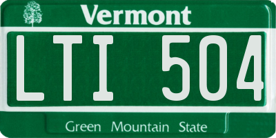 VT license plate LTI504