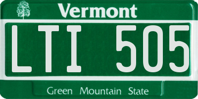 VT license plate LTI505