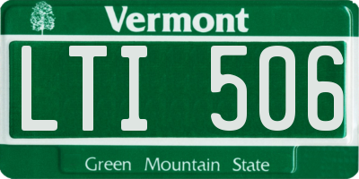 VT license plate LTI506