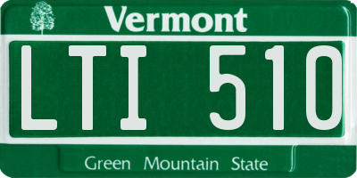 VT license plate LTI510
