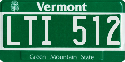 VT license plate LTI512