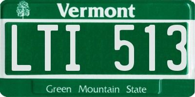 VT license plate LTI513