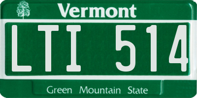 VT license plate LTI514
