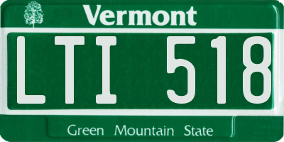 VT license plate LTI518