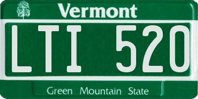 VT license plate LTI520