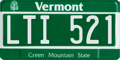 VT license plate LTI521