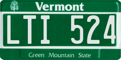 VT license plate LTI524