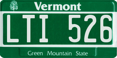VT license plate LTI526