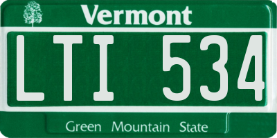 VT license plate LTI534