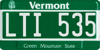 VT license plate LTI535