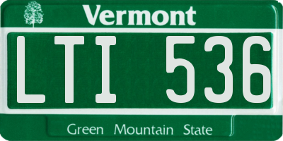 VT license plate LTI536
