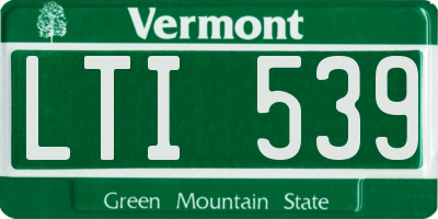 VT license plate LTI539