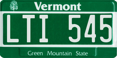 VT license plate LTI545