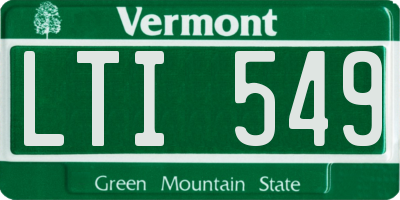 VT license plate LTI549