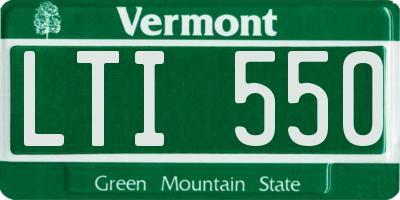 VT license plate LTI550