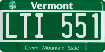 VT license plate LTI551