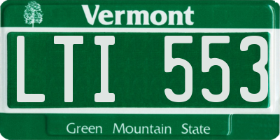 VT license plate LTI553