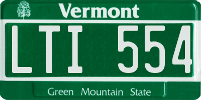 VT license plate LTI554