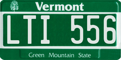 VT license plate LTI556