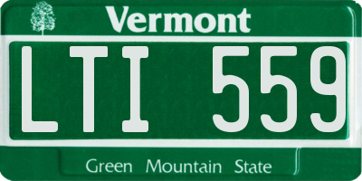 VT license plate LTI559