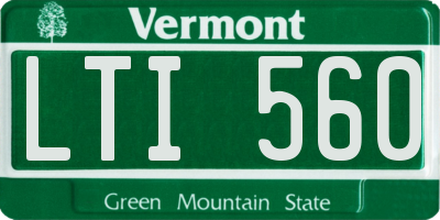 VT license plate LTI560