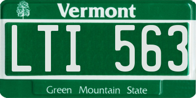 VT license plate LTI563