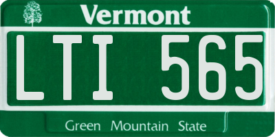VT license plate LTI565