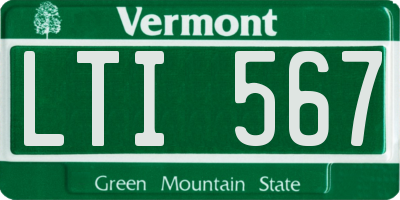 VT license plate LTI567