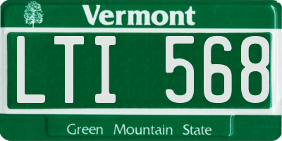 VT license plate LTI568