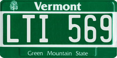 VT license plate LTI569