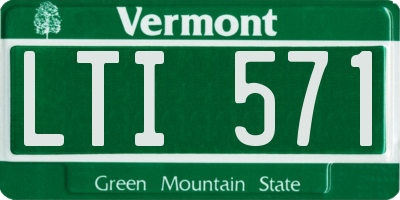 VT license plate LTI571