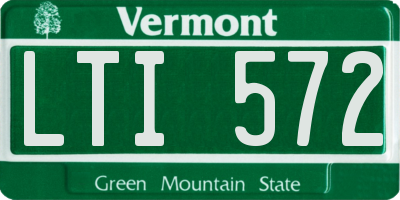 VT license plate LTI572