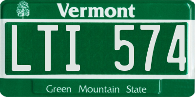 VT license plate LTI574
