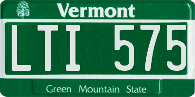 VT license plate LTI575