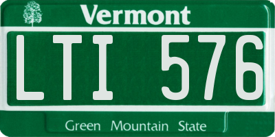 VT license plate LTI576