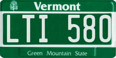 VT license plate LTI580