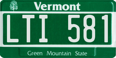 VT license plate LTI581