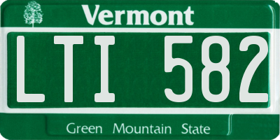 VT license plate LTI582