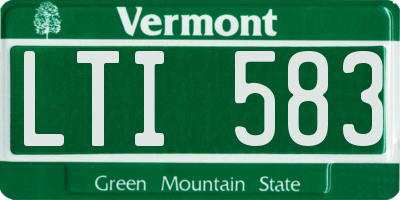 VT license plate LTI583