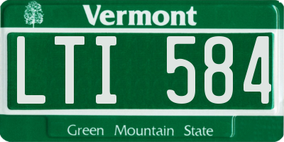 VT license plate LTI584
