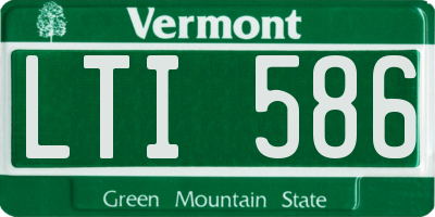VT license plate LTI586