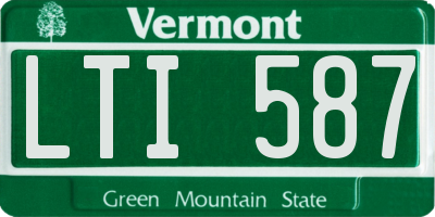 VT license plate LTI587