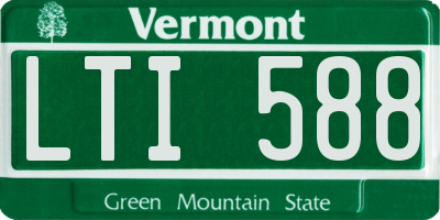VT license plate LTI588