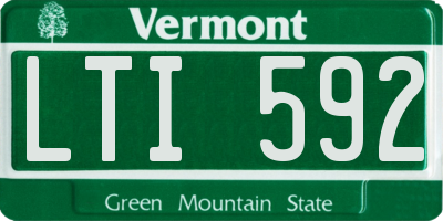 VT license plate LTI592