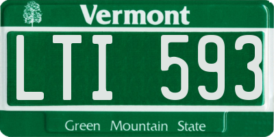 VT license plate LTI593