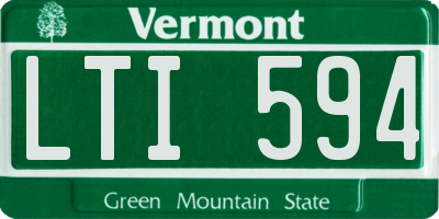 VT license plate LTI594