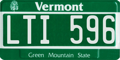 VT license plate LTI596