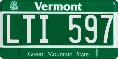VT license plate LTI597