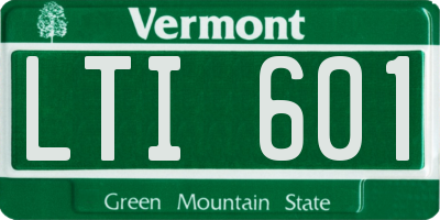VT license plate LTI601